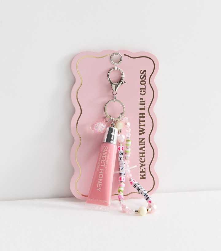 Simple Pleasures Pink Sweet Honey Chain and Lip Gloss Keyring