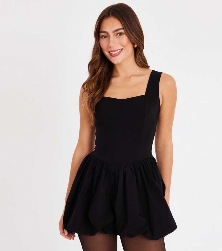 slim fit dress slacks Stretch Crepe Double Hem Lace-Up Skater Dress – Eclipse main image 0