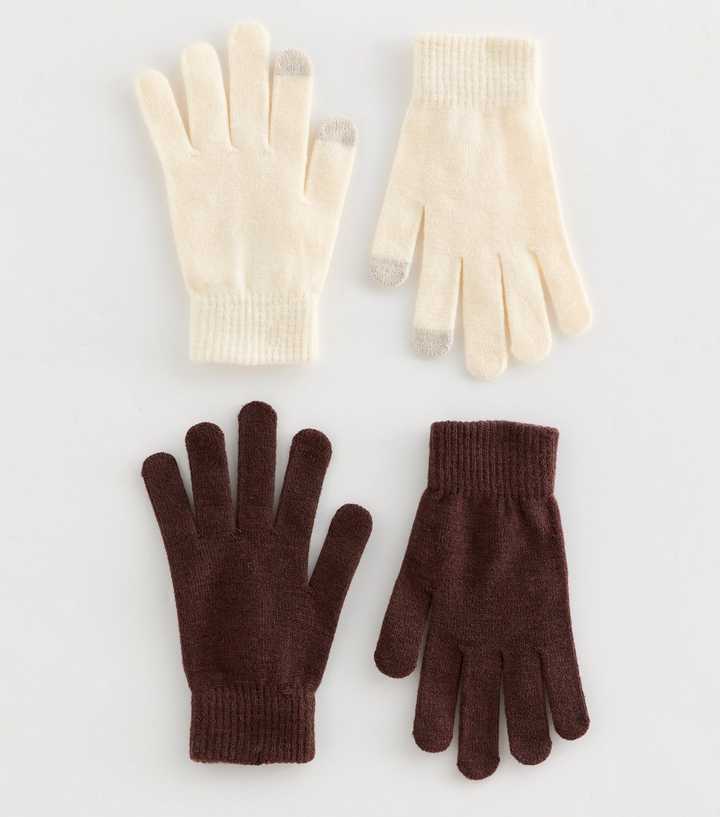 Dark Brown and Cream Pack of 2 Magic Gloves