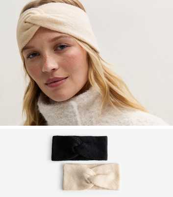 Black Pack of 2 Knotted Headbands