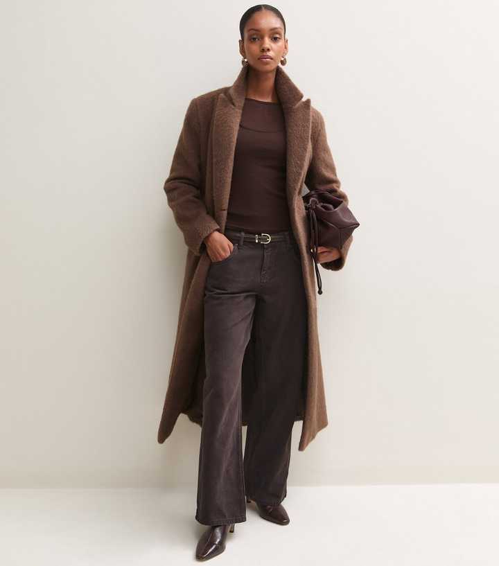 Dark Brown Low Rise Baggy Wide Leg Jeans
