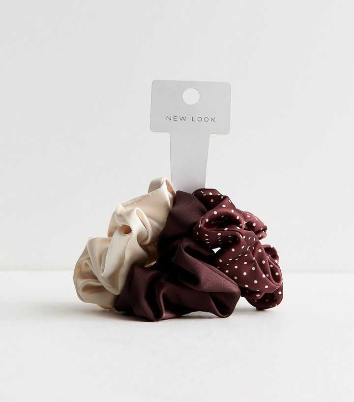 Pack of 3 Satin Scrunchie Polka Dot
