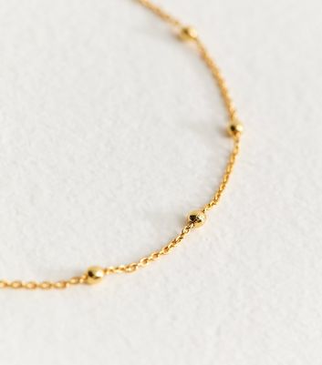 18ct Gold Plated Ball Chain Bracelet | New Look
