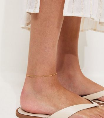 18ct Gold Plated Petite Ball Chain Anklet