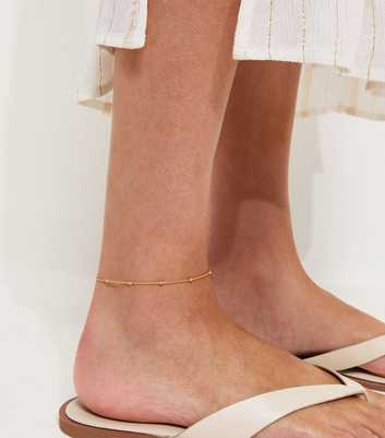 18ct Gold Plated Petite Ball Chain Anklet
