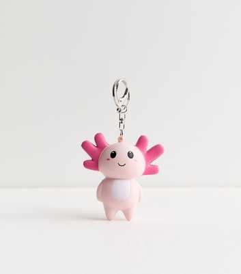 Pink Axolotl Foam Stress Ball Key Ring