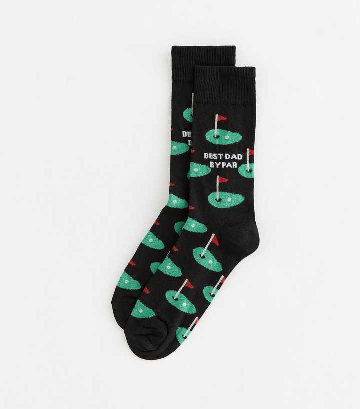 Black Best Dad By Par Socks