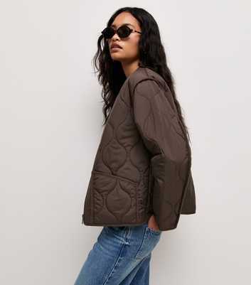Dark Brown Quilted Padded Jacket