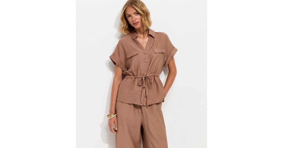 Mink Utility Tie Front Shirt