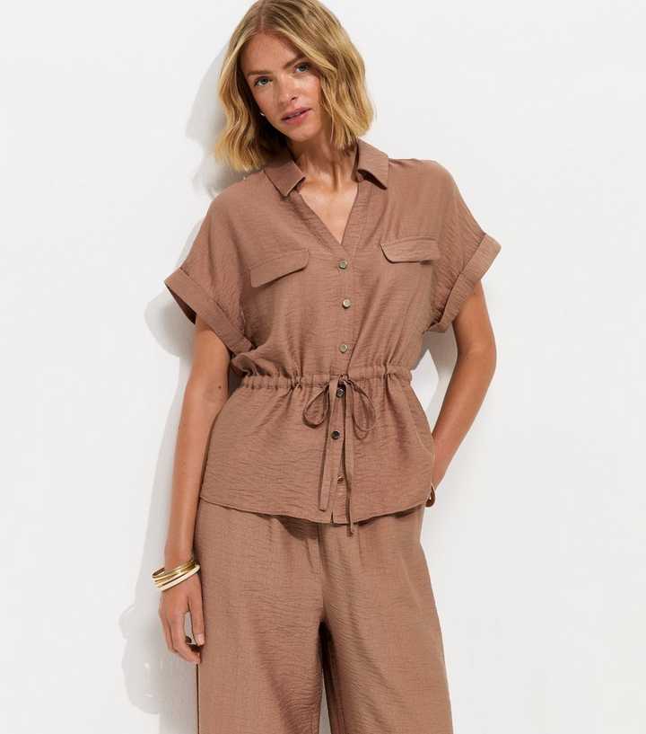 Mink Utility Tie Front Shirt