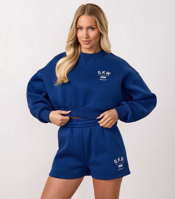 Gym King Navy Composure Cropped Sweatshirt