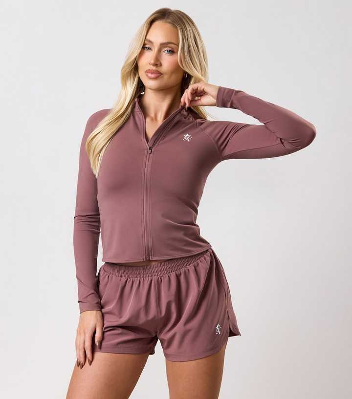 Gym King Full Zip Funnel Neck Long Sleeve Top