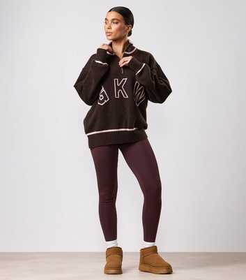 Gym King Dark Brown Script Mindset Leggings