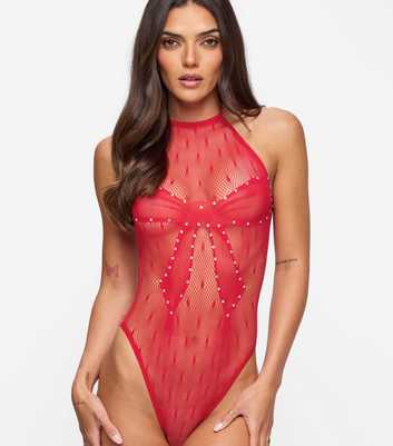 Ann Summers Bright Red Sweet Surprise Crotchless Bodysuit