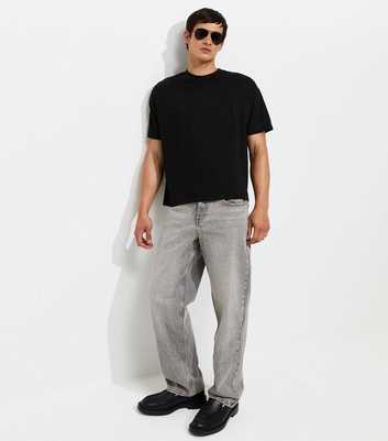 Light Grey Cotton Baggy Fit Jeans