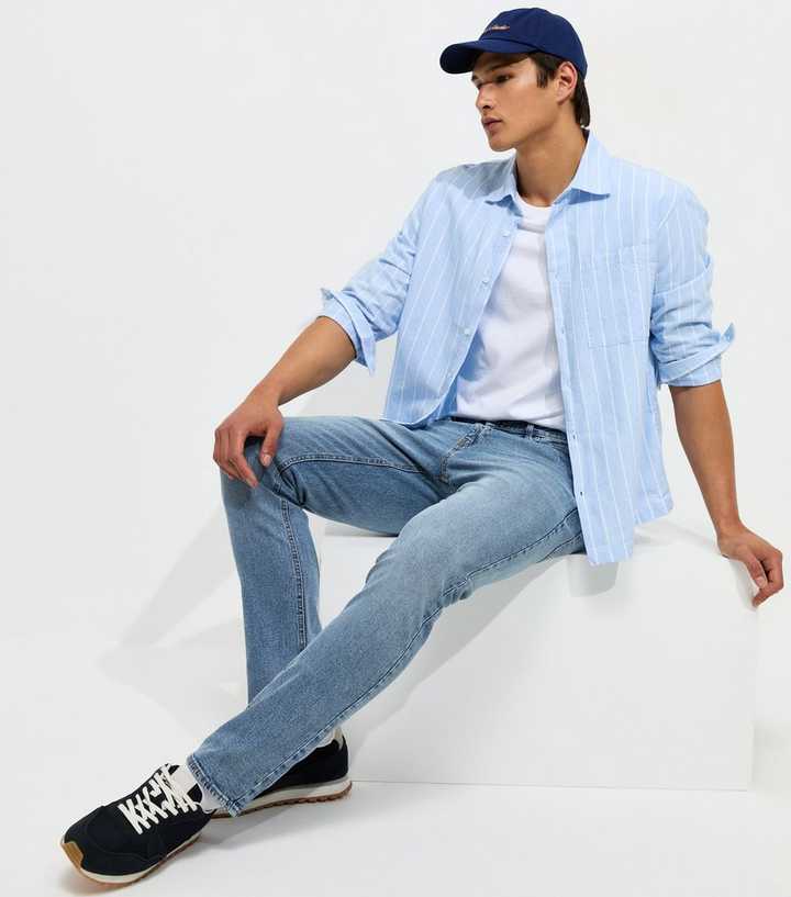 Light Blue Cotton Rich Slim Fit Jeans