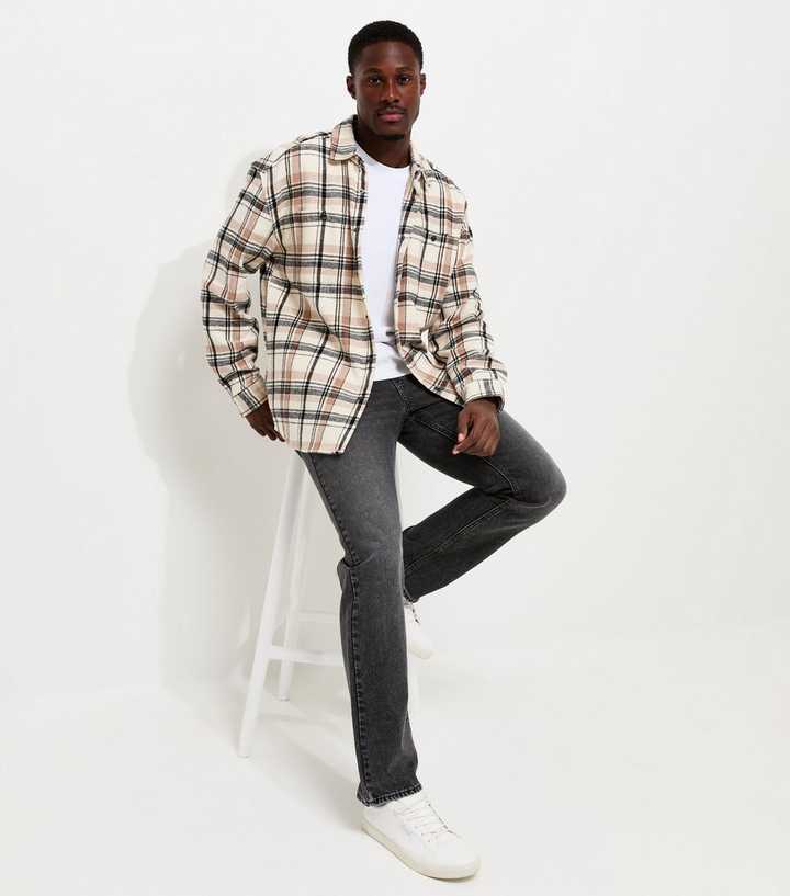 Dark Grey Regular Straight Leg Jeans