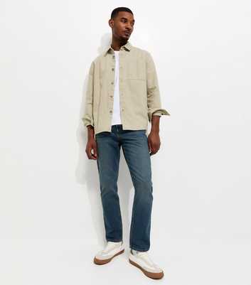 Blue Regular Straight Leg Jeans