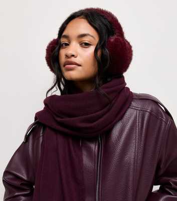 Dark Burgundy Faux Fur Earmuffs