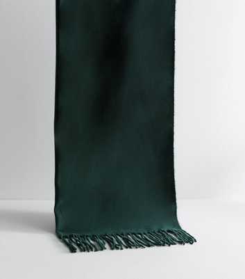 Dark Green Classic Fringed Scarf