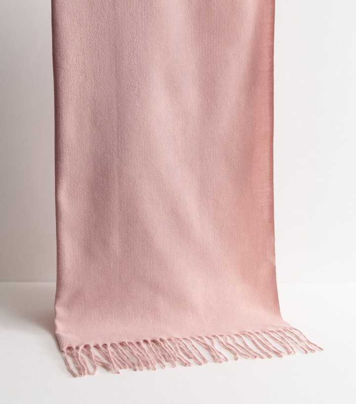 Pink Classic Fringed Scarf