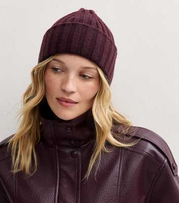 Dark Burgundy Thick Rib Beanie