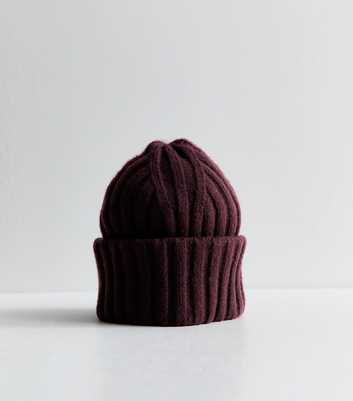 Dark Burgundy Thick Rib Beanie
