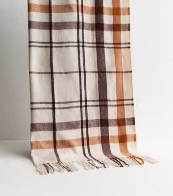 Cream Woven Checked Scarf