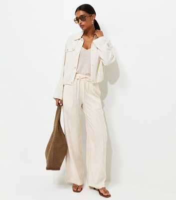 Stone Woven Wide Leg Trousers