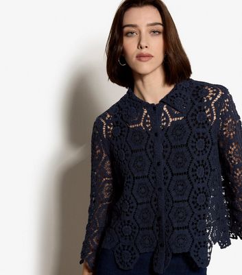 apricot-navy-crochet-shirt-top