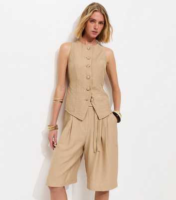 Camel Tie Waist Shorts