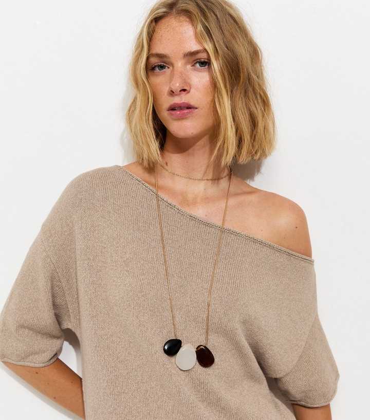 Oatmeal Asymmetric Relaxed Slub T-Shirt