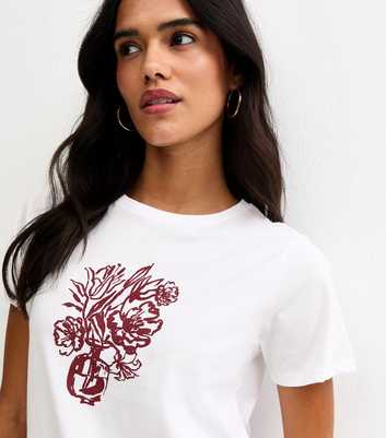 White Cotton Vase Print T-Shirt