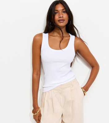 White Cotton Rich Scoop Neck Vest
