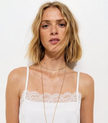 トップス andmary Nini lace tank white ANDMARY】Nini lace tank