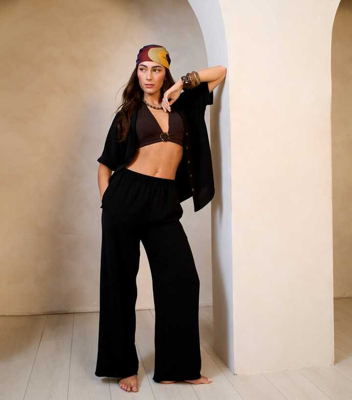Gini London Black Elasticated Waist Trousers