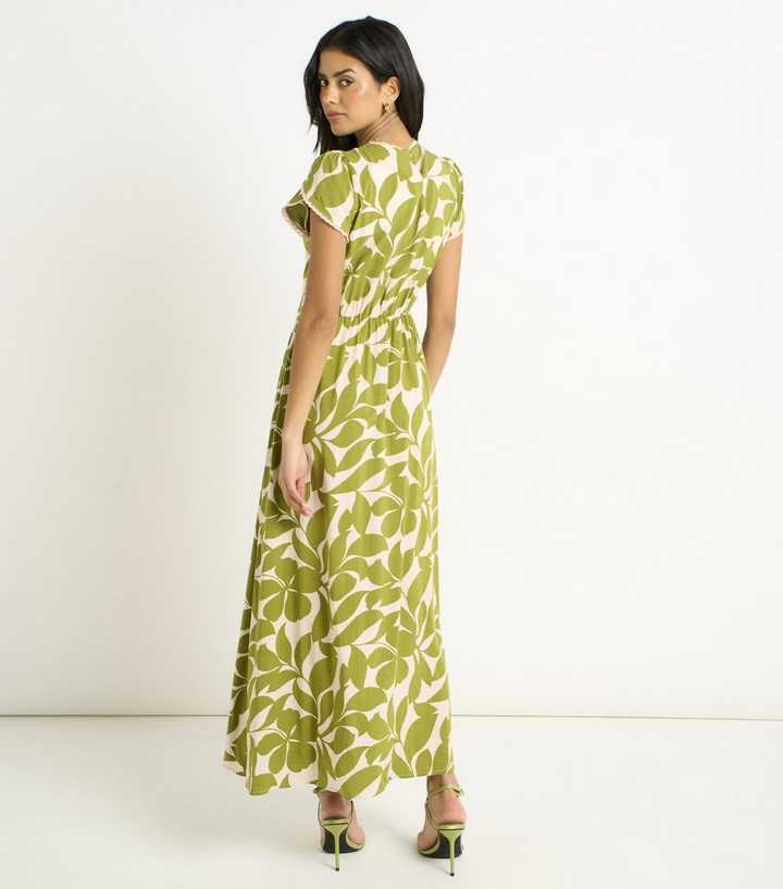 gini london green floral print maxi dress Light Elasticated Waist Graduation dresses