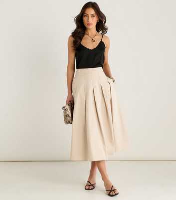 Gini London Stone Cotton Full Midi Skirt