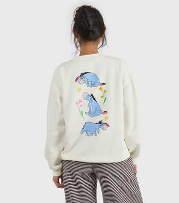Custard White Disney Eeyore Print Sweatshirt
