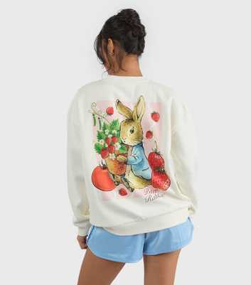 Custard White Peter Rabbit Strawberry Graphic Sweatshirt
