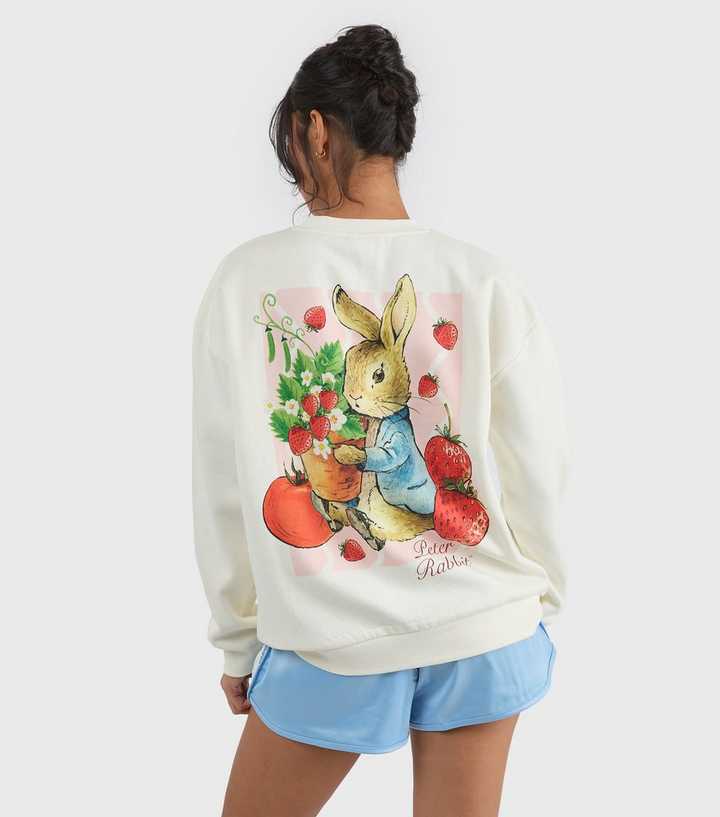 Custard White Peter Rabbit Strawberry Graphic Sweatshirt