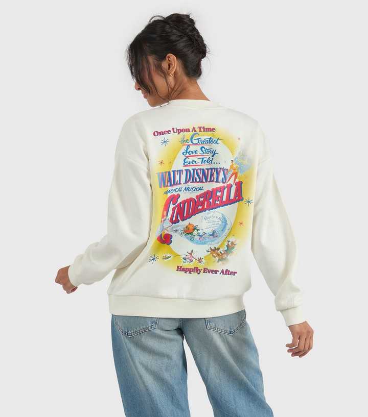 Custard White Cinderella Printed Graphic Sweatshirt