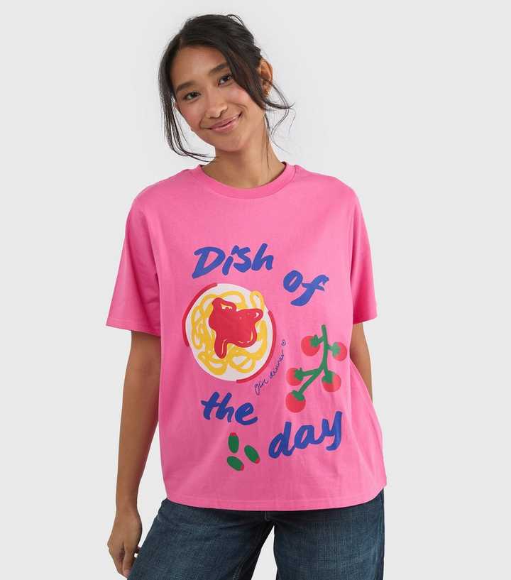 Custard Light Pink Cotton Dish Of The Day T Shirt