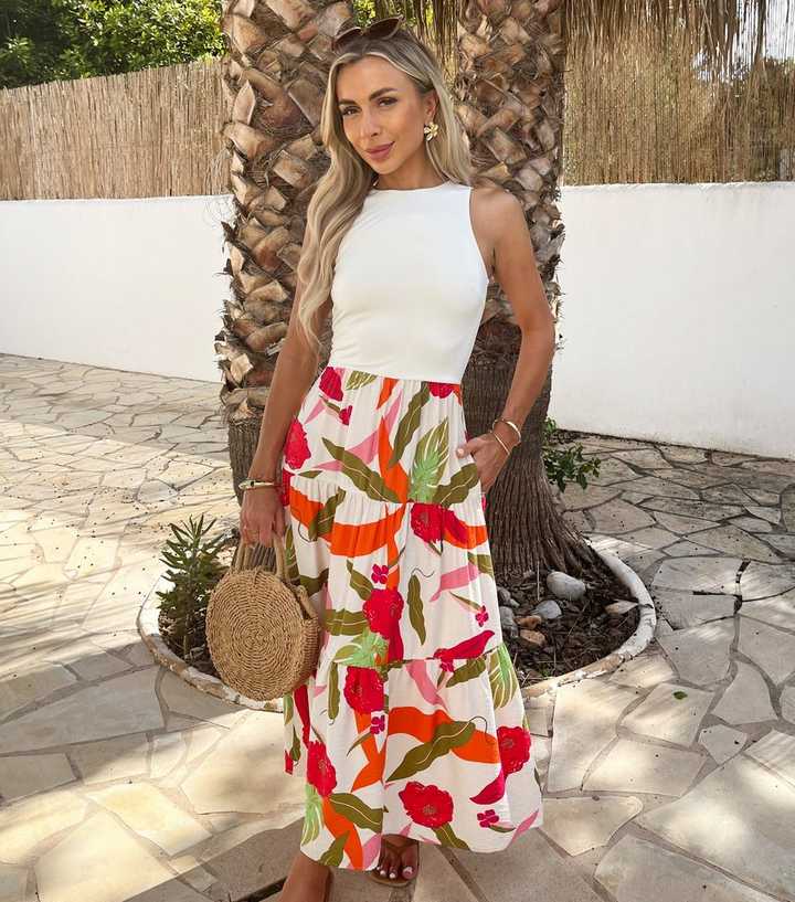 AX Paris Multicolour 2 In 1 Smock Midi Dress
