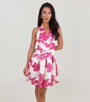 AX Paris Pink Tie Halter Neck Mini Dress