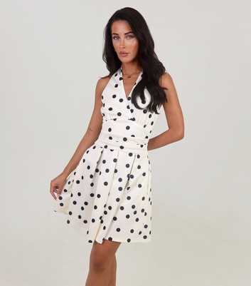 AX Paris Cream Polka Dot Halter Neck Mini Dress