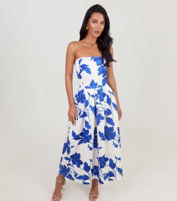AX Paris Blue Bandeau A-Line Midi Dress