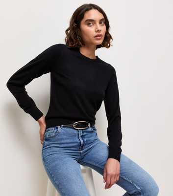 Tall Black Fitted Jumper
