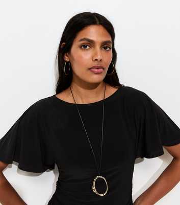 Black Batwing Sleeve Corset Top