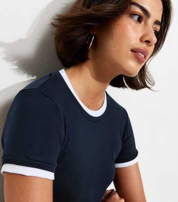 Navy Layered Baby Tee T-Shirt
